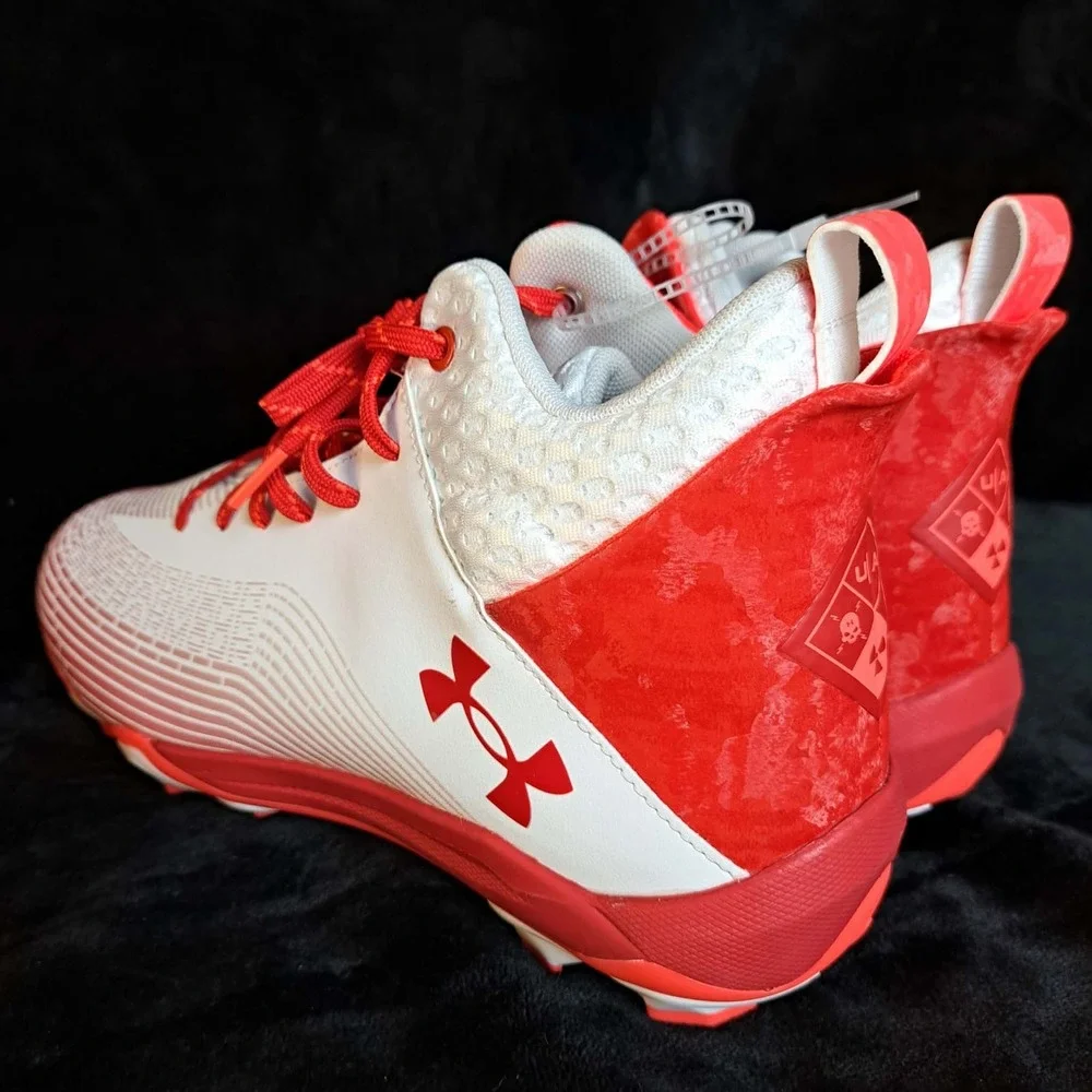 Under Armour Hammer MC 2.0 Men's Size 11.5 Red White 3027306-101 Football Cleats